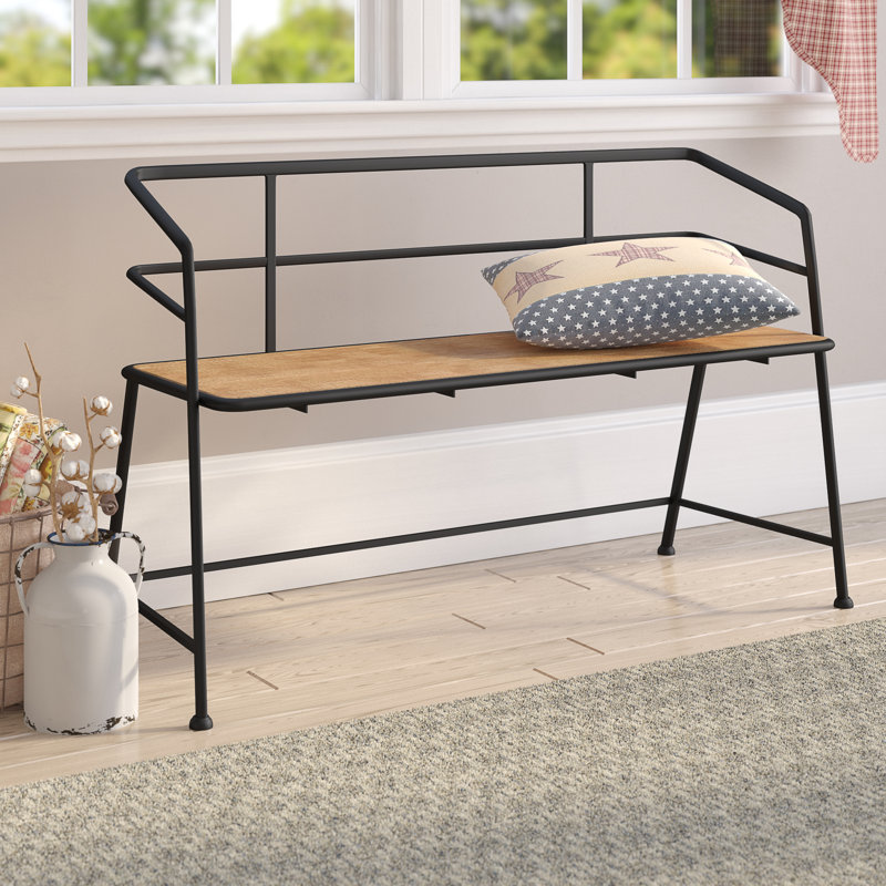 Laurel Foundry Modern Farmhouse Idell Metal and Wood Bench & Reviews